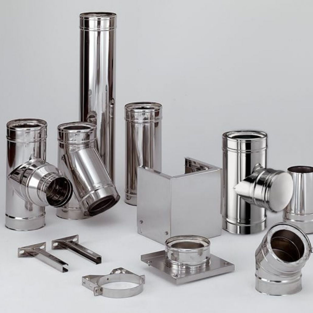 Cos de fum din inox izolat